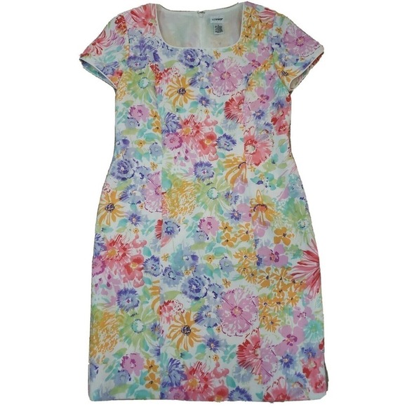 Liz Baker ~Woman Size 12~ Multicolor Floral Print Dress Fully Lined NWOT. - Picture 1 of 12